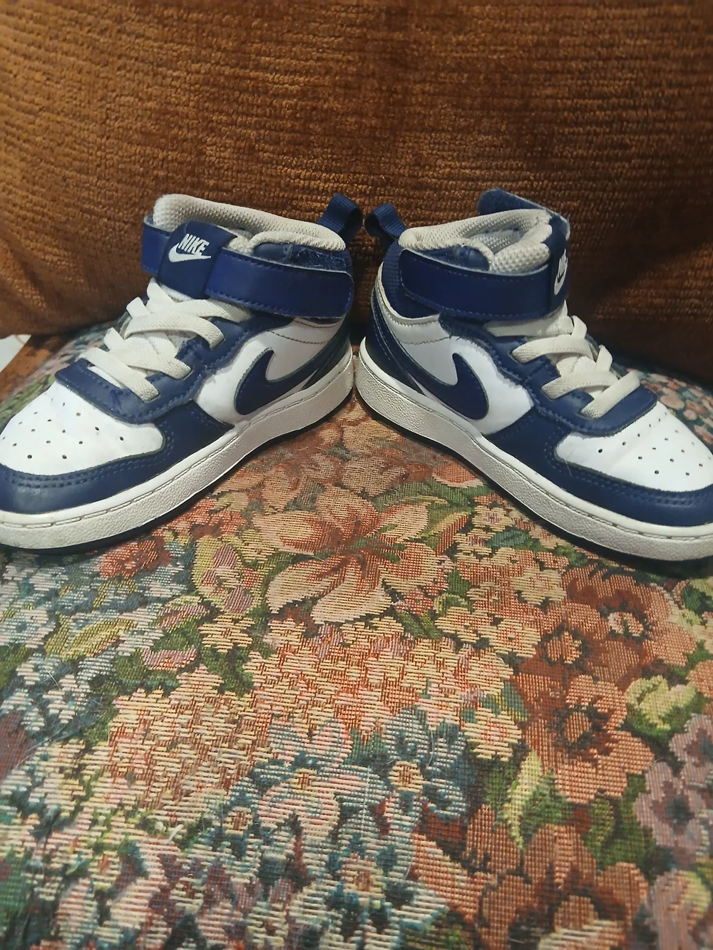 Nike Kids Navy and White High-Top Sneakers